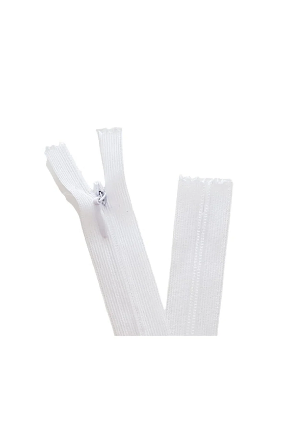 10 Adet 60cm Beyaz Gizli Fermuar